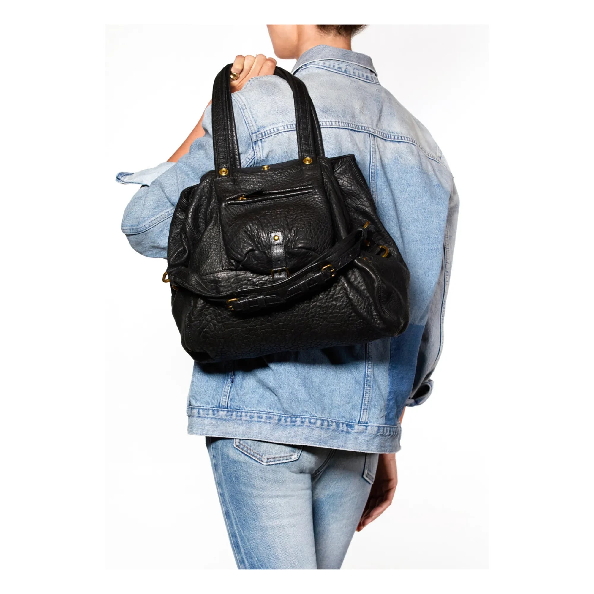 Jérôme Dreyfuss - Billy Handtasche aus Lammleder - M | Schwarz