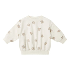 Quincy Mae - Sweatshirt aus Bio-Baumwolle mit Bärenmotiv | Ecru