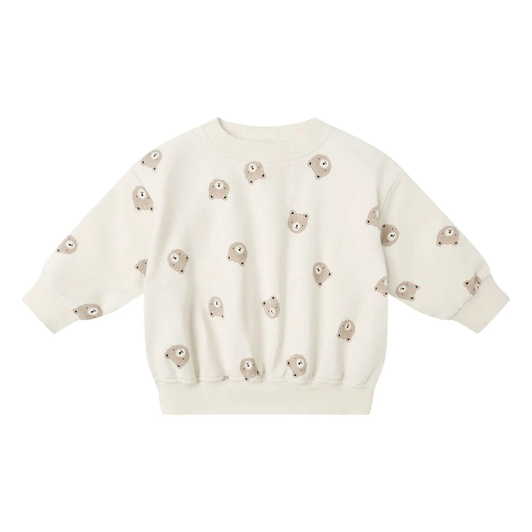 Quincy Mae - Sweatshirt aus Bio-Baumwolle mit Bärenmotiv | Ecru