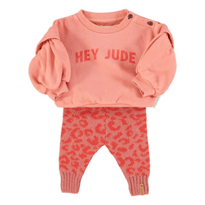 Piupiuchick - Hey Jude Organic Cotton Ruffled Sweatshirt | Coral