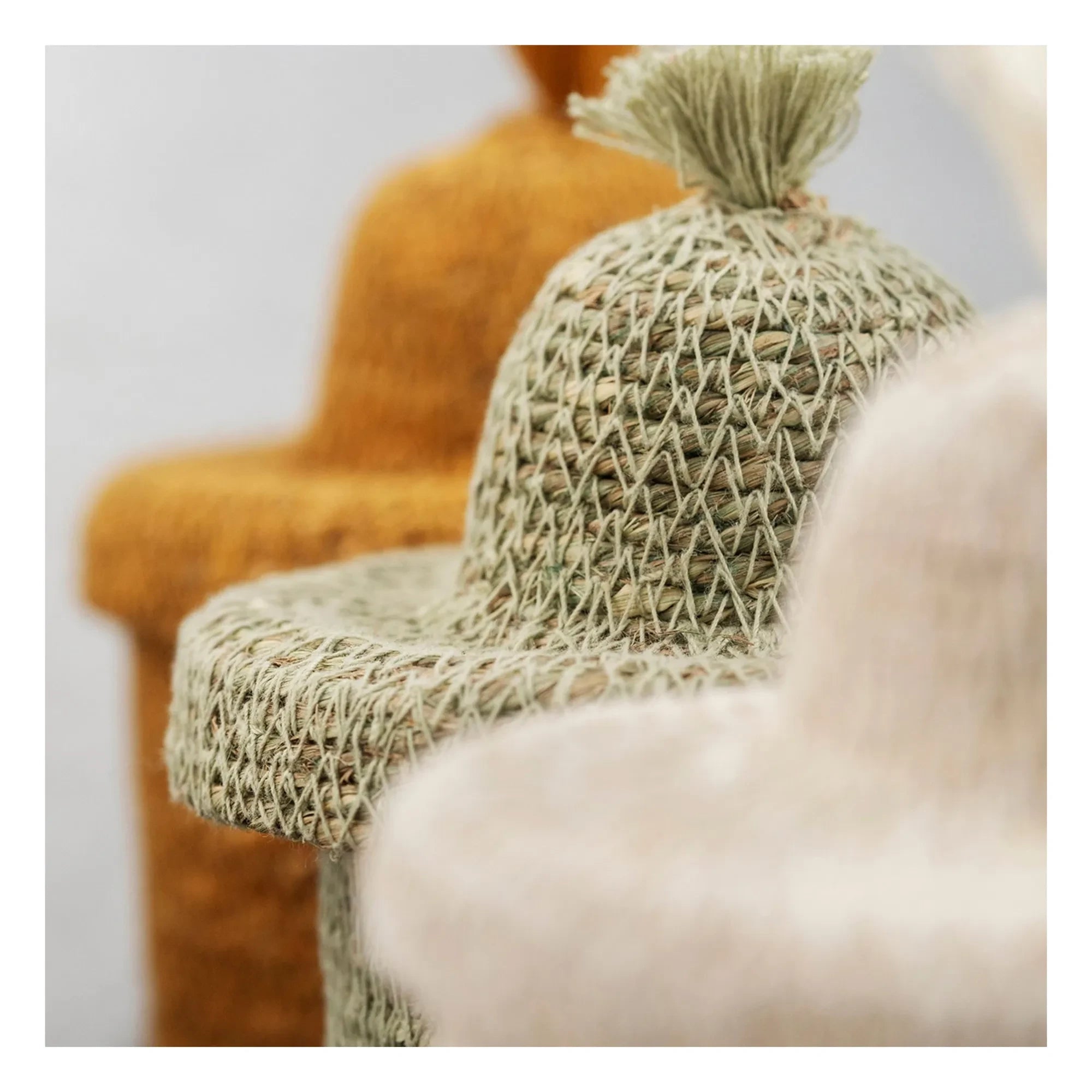 Madame Stoltz - Sea thatch storage basket | Beige