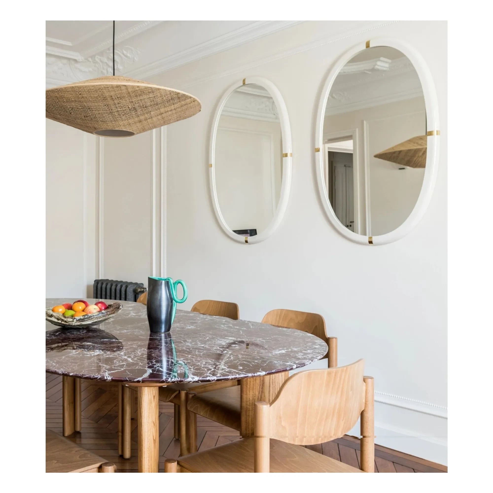 The Socialite Family - Marcello lacquered polished wood mirror | Cream