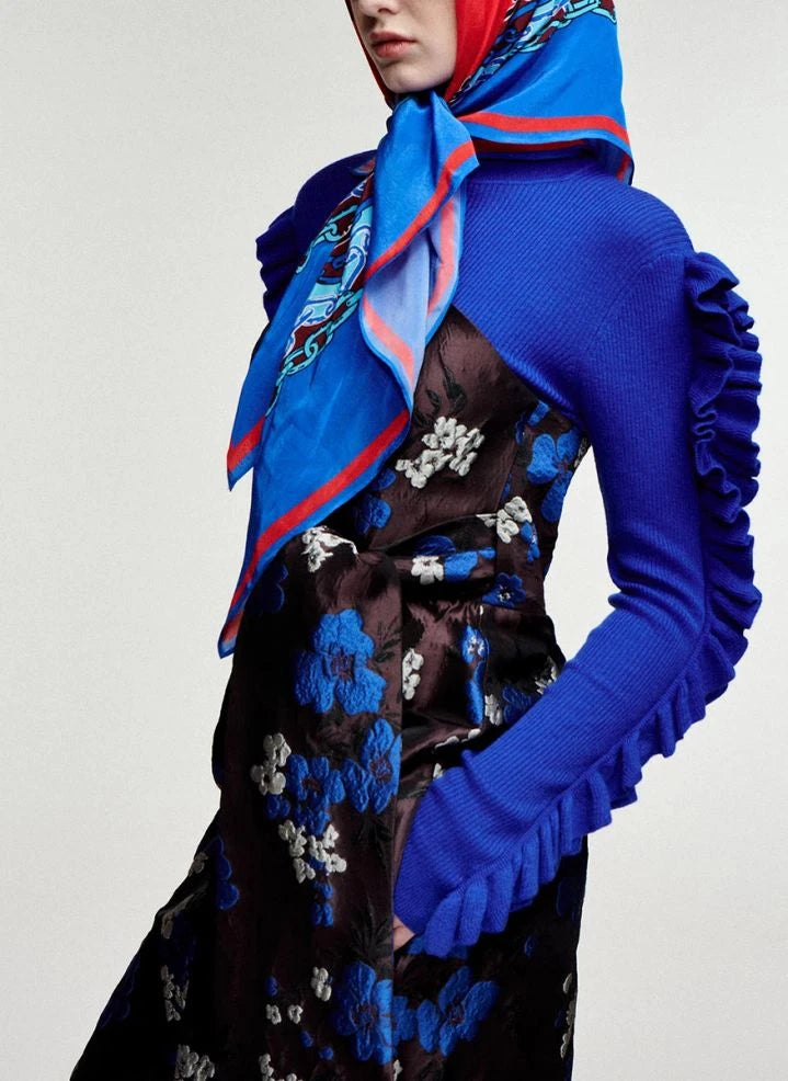 Essentiel Antwerp - Kitty Fırfırlı Kazak | Indigo