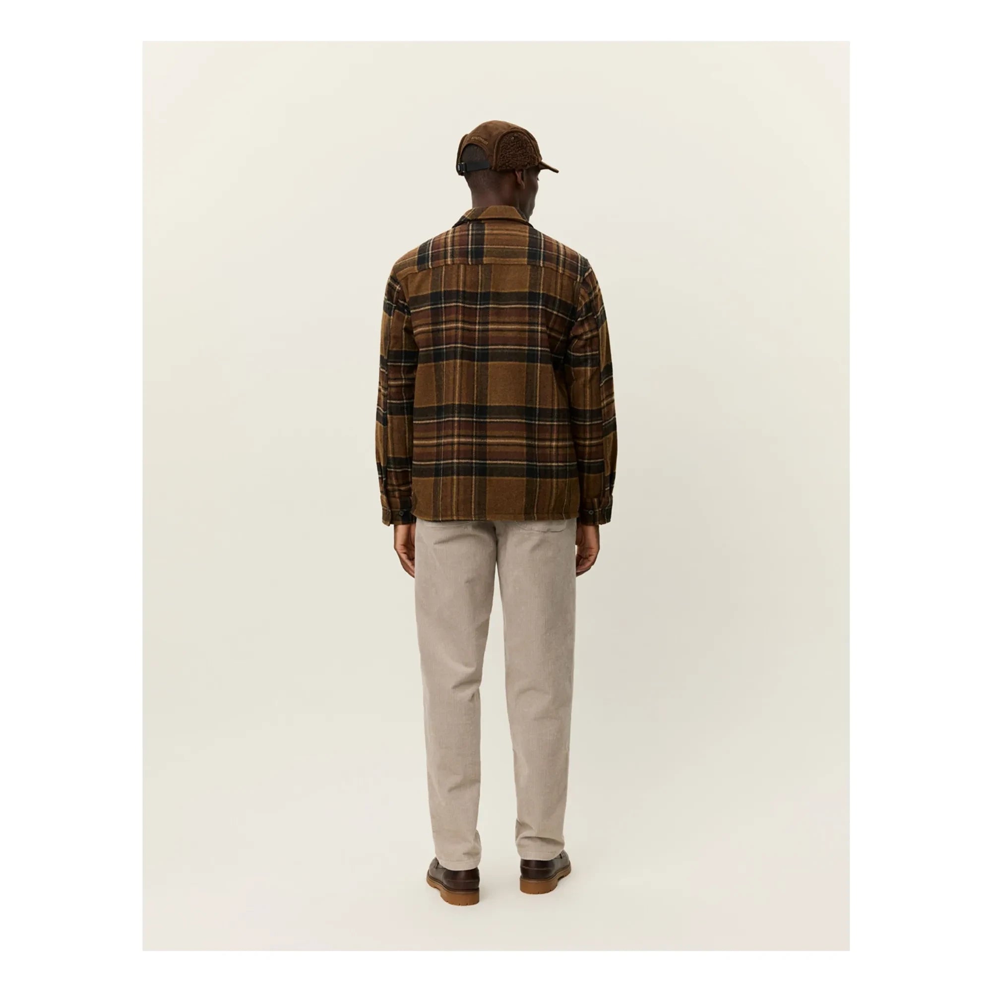 Les Deux - Kaleb Ekoseli Yün Overshirt | Kahverengi