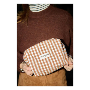 Gabrielle Paris - Gingham Moka Kulturtasche | Mokka