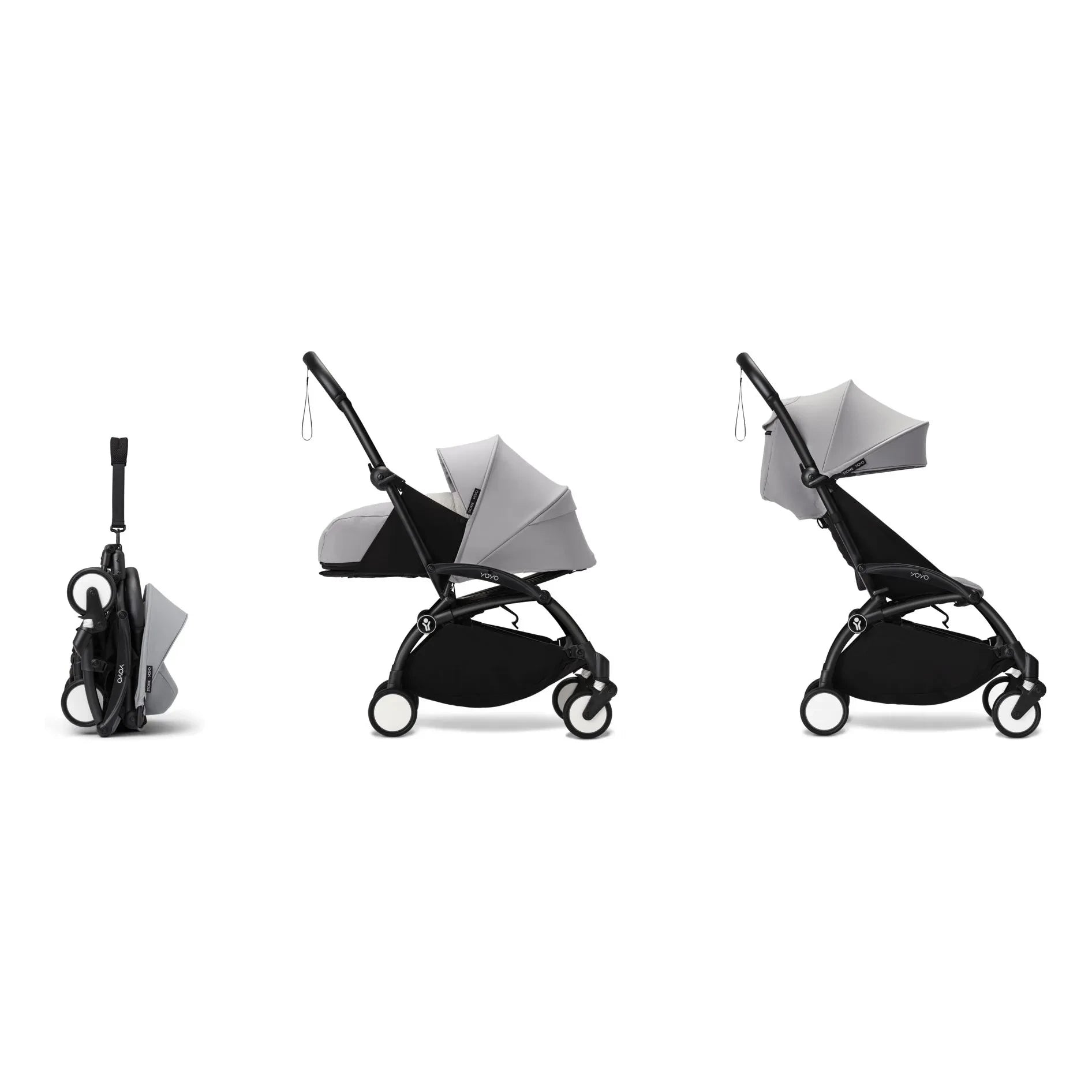 Stokke® - YOYO³ Full Baby Stroller 0+ and 6+ Black Frame | Stone