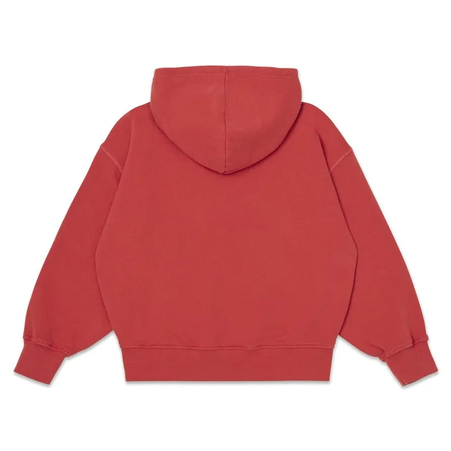 Main Story - Organik Pamuk Logolu Kapüşonlu Sweatshirt | Kırmızı