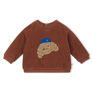 Arsène et Les Pipelettes - Croissant Terry Sweatshirt | Brown
