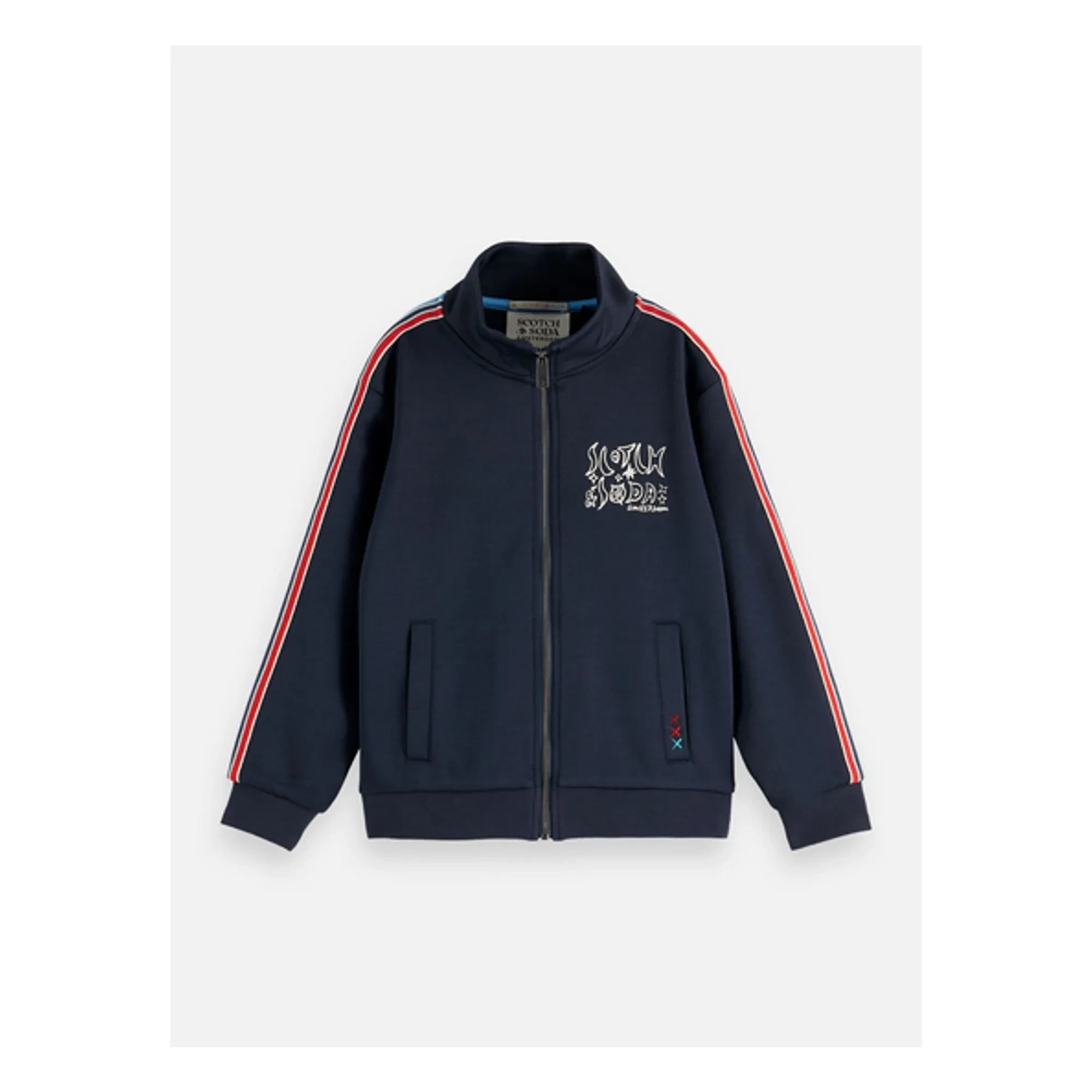 Scotch & Soda - Striped Zip-up Sweatshirt | Navy Blue