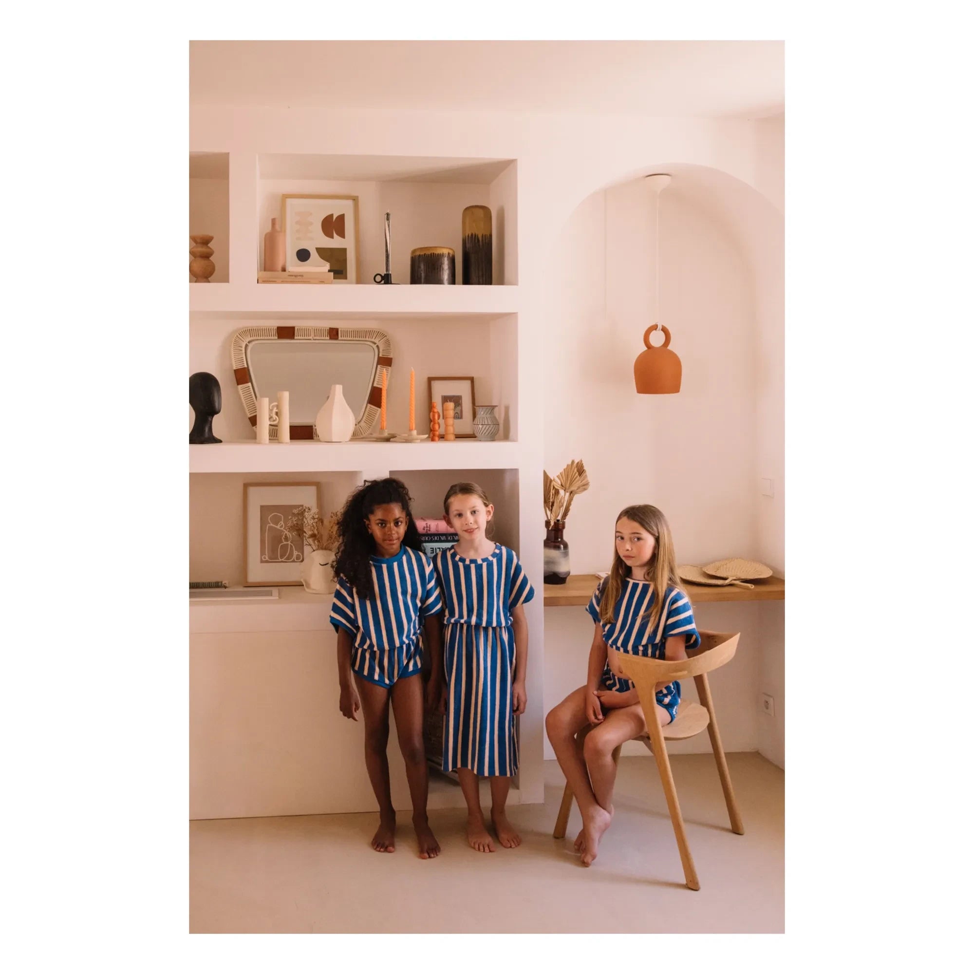 We Are Kids - April Striped Organic Cotton Towel Dress | Blue