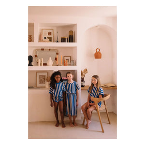 We Are Kids - April Striped Organic Cotton Towel Dress | Blue