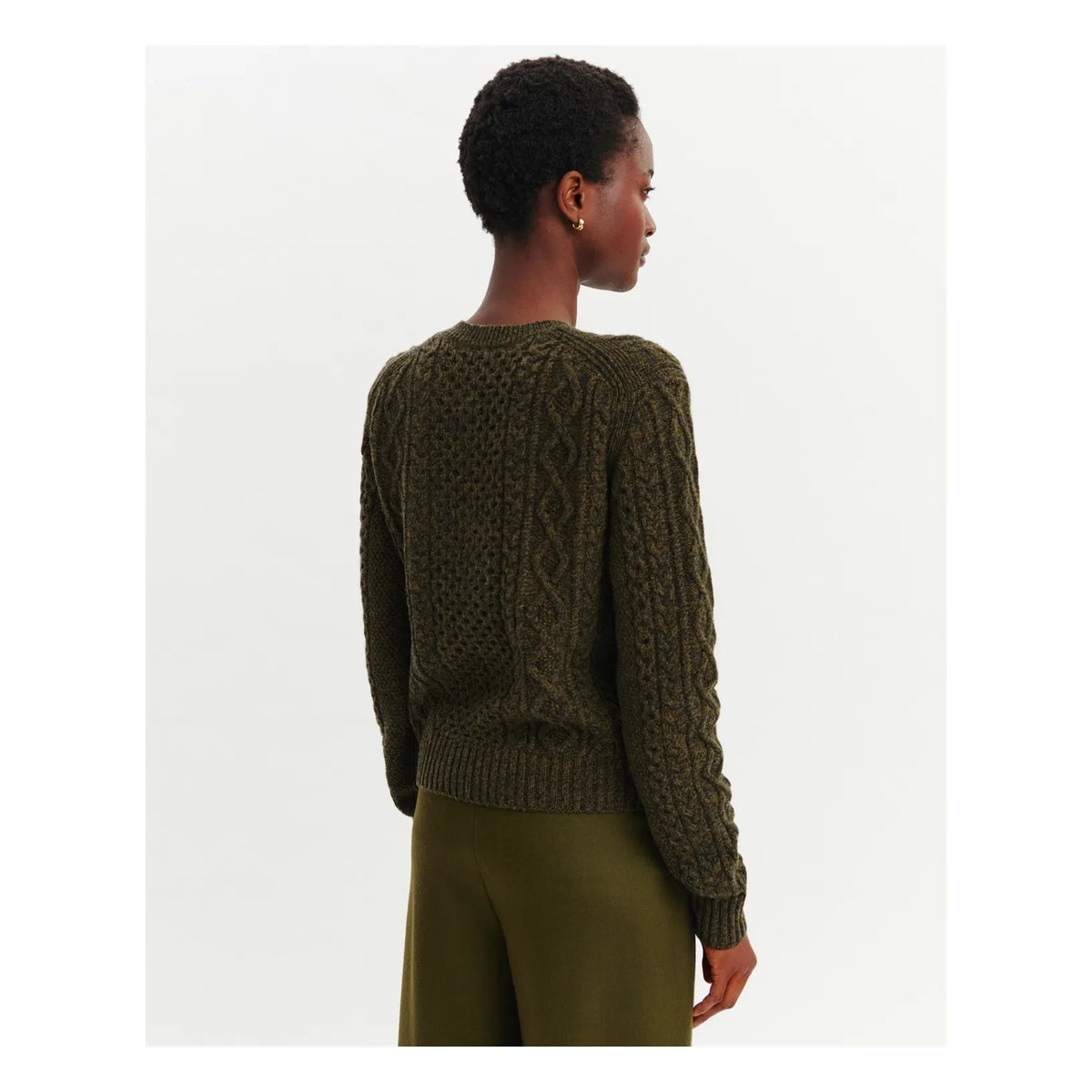 Bompard - Cashmere Cable Knit Cardigan | Olive