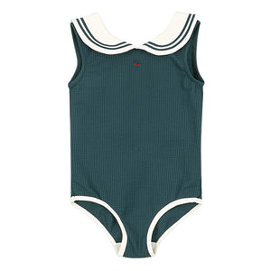 Konges Sløjd - Sailor Recycled Fibre Ribbed Swimsuit | Dark green