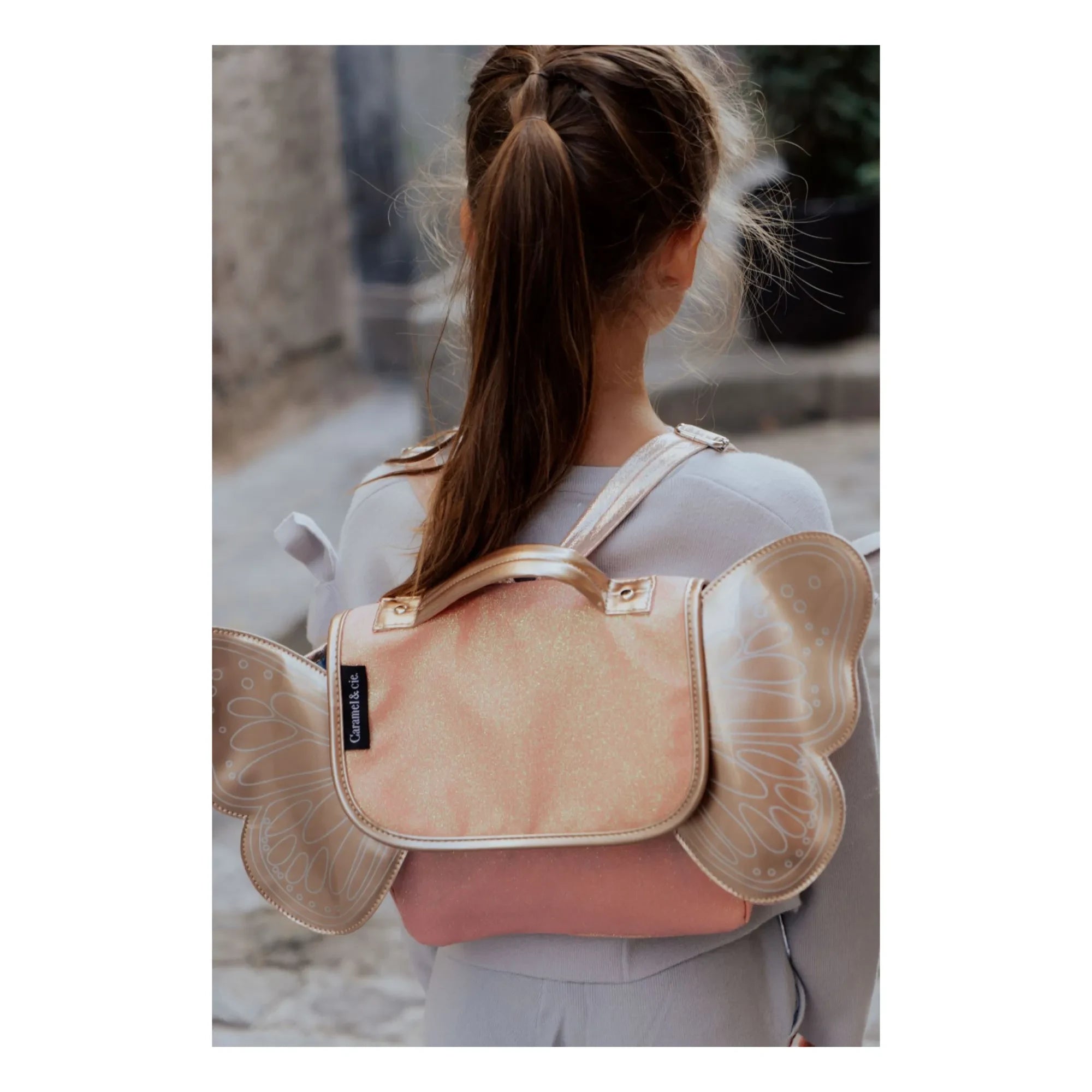 Caramel & Cie - Iridescent Butterfly Handbag | Coral