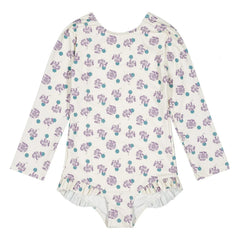 Soor Ploom - Mayes Floral Badeanzug Recycelte Fasern | Weiß