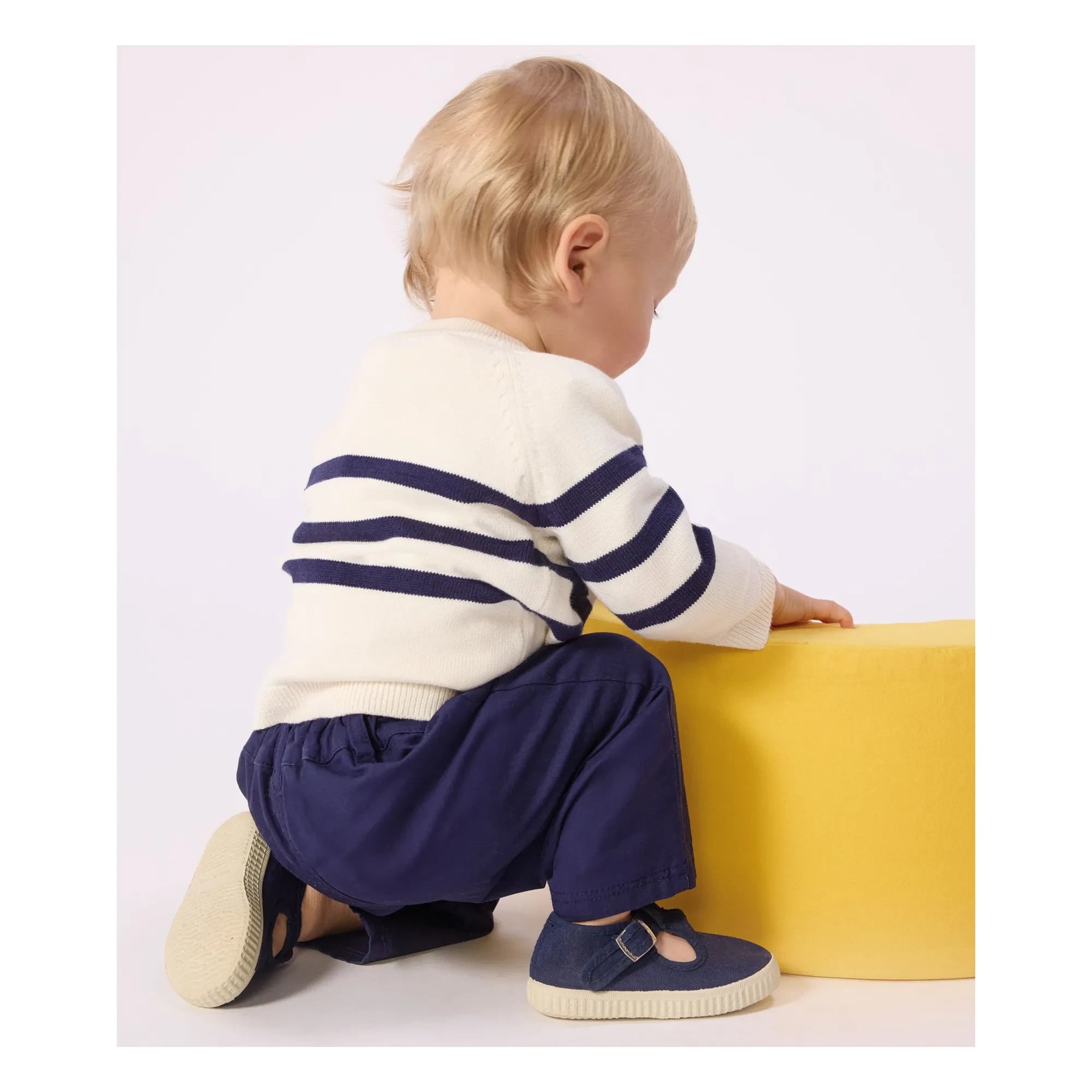 Petit Bateau - Düz Dokuma Pantolon | Koyu Mavi