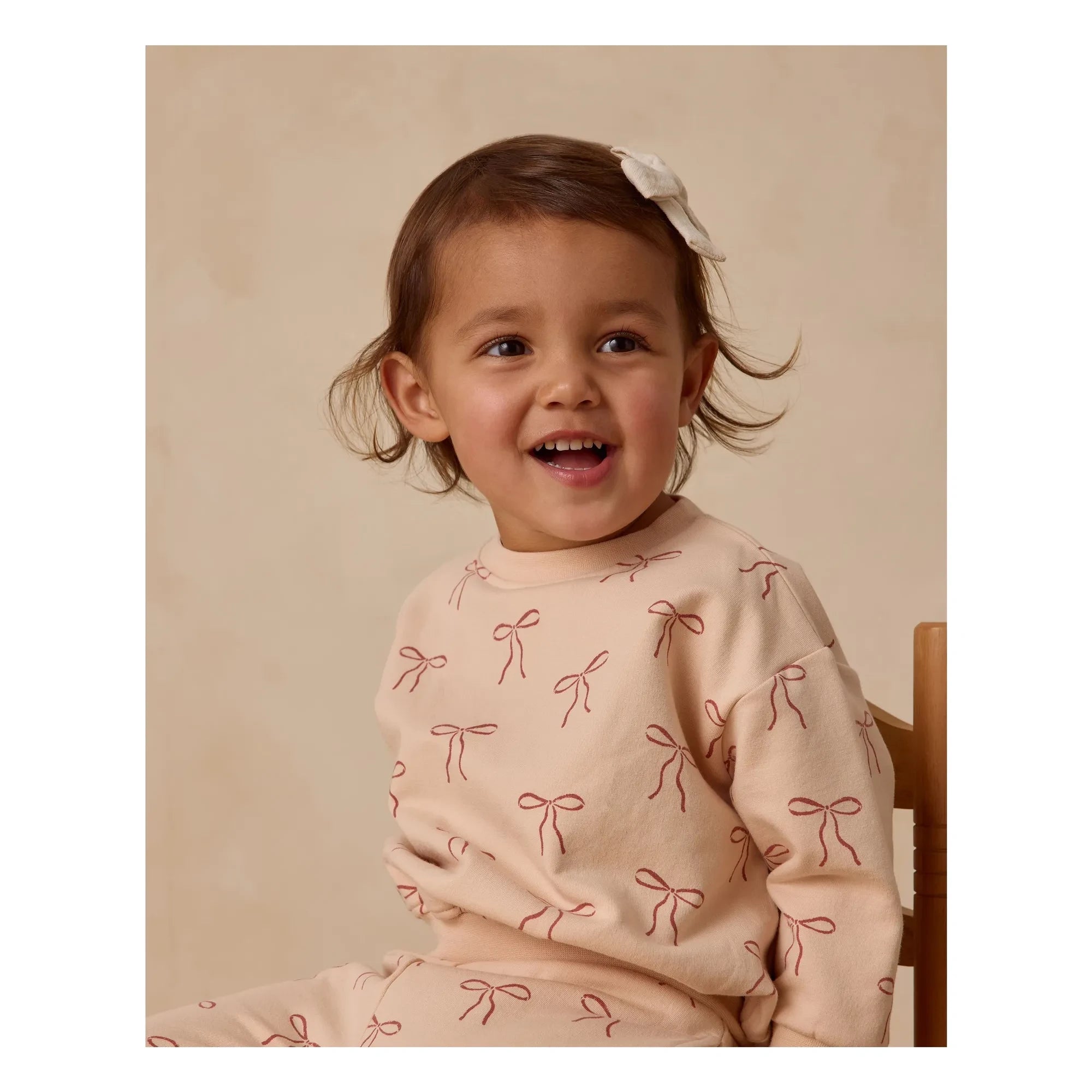 Quincy Mae - Organik Pamuklu Düğümlü Sweatshirt | Mercan