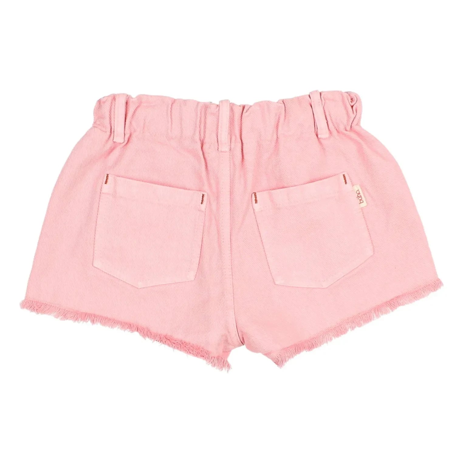 Búho - Püsküllü Denim Lyocell Şort | Yumuşak pembe