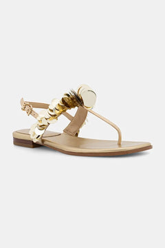 MICHAEL Michael Kors kadın deri alçak topuklu Loretta Thong Sandal