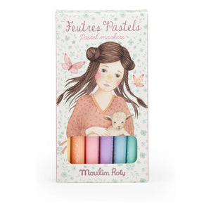 Moulin Roty - Les Rosalies pastel keçeli kalemler - 6'lı kutu