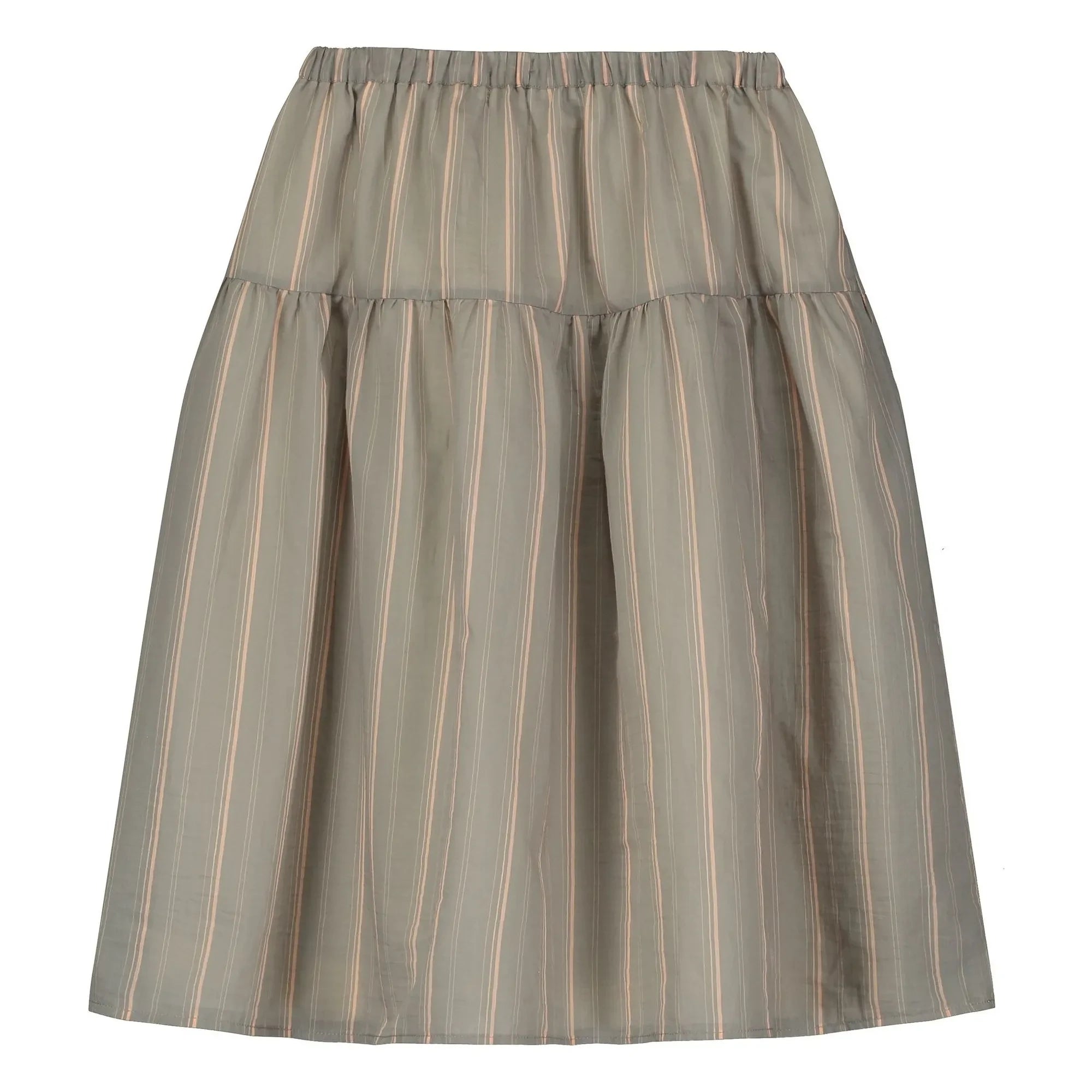 Tangerine - Striped midi skirt | Gray