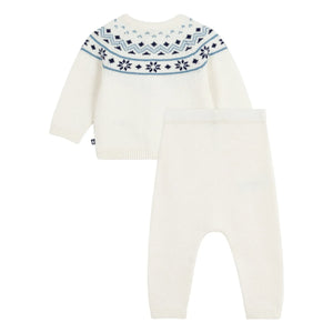 Petit Bateau - Wool Cardigan and Pants Set | Ecru