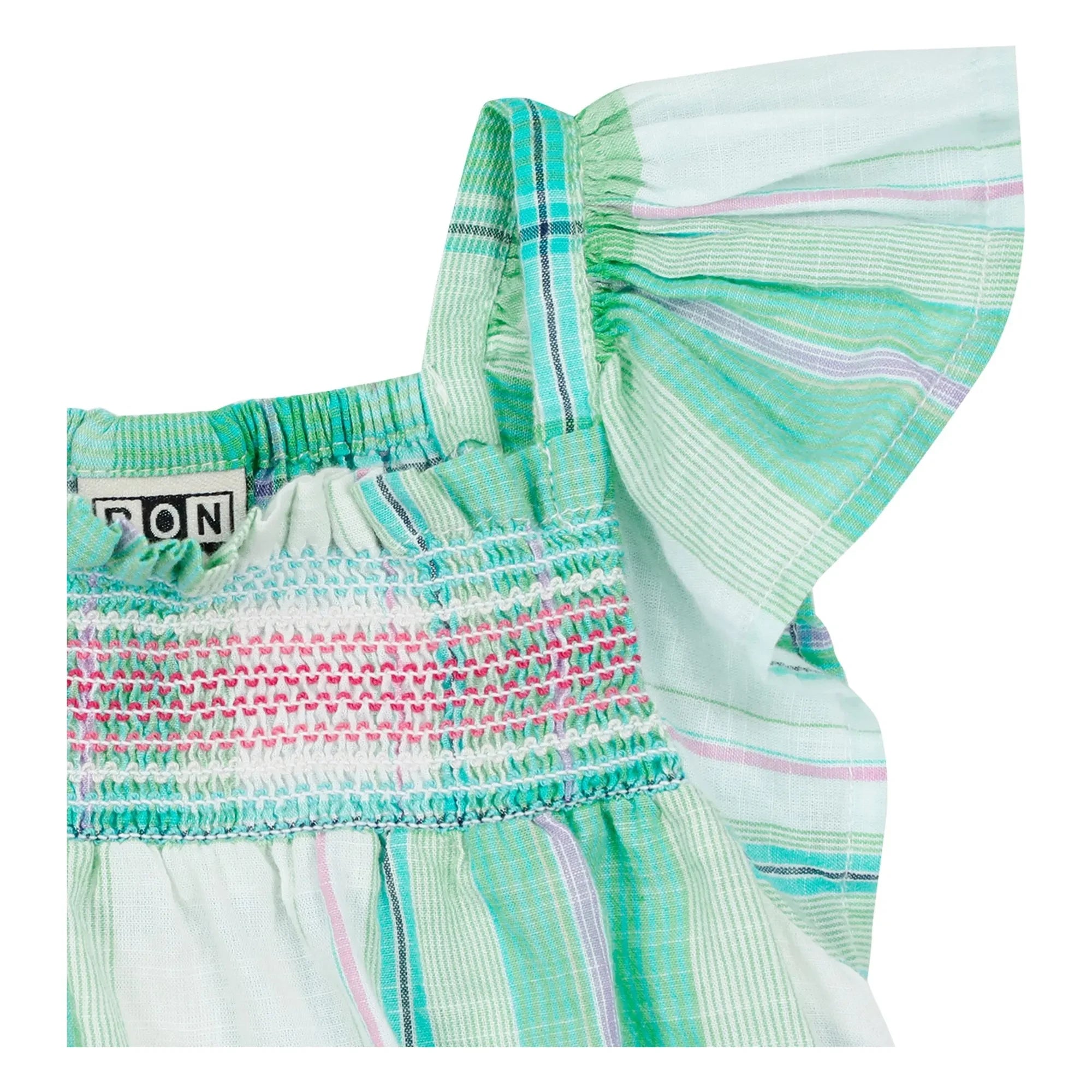 Bonton - Louise Kareli Büzgülü Elbise | Yeşil