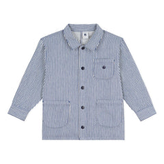 Petit Bateau - Striped Organic Cotton Worker Jacket | Blue