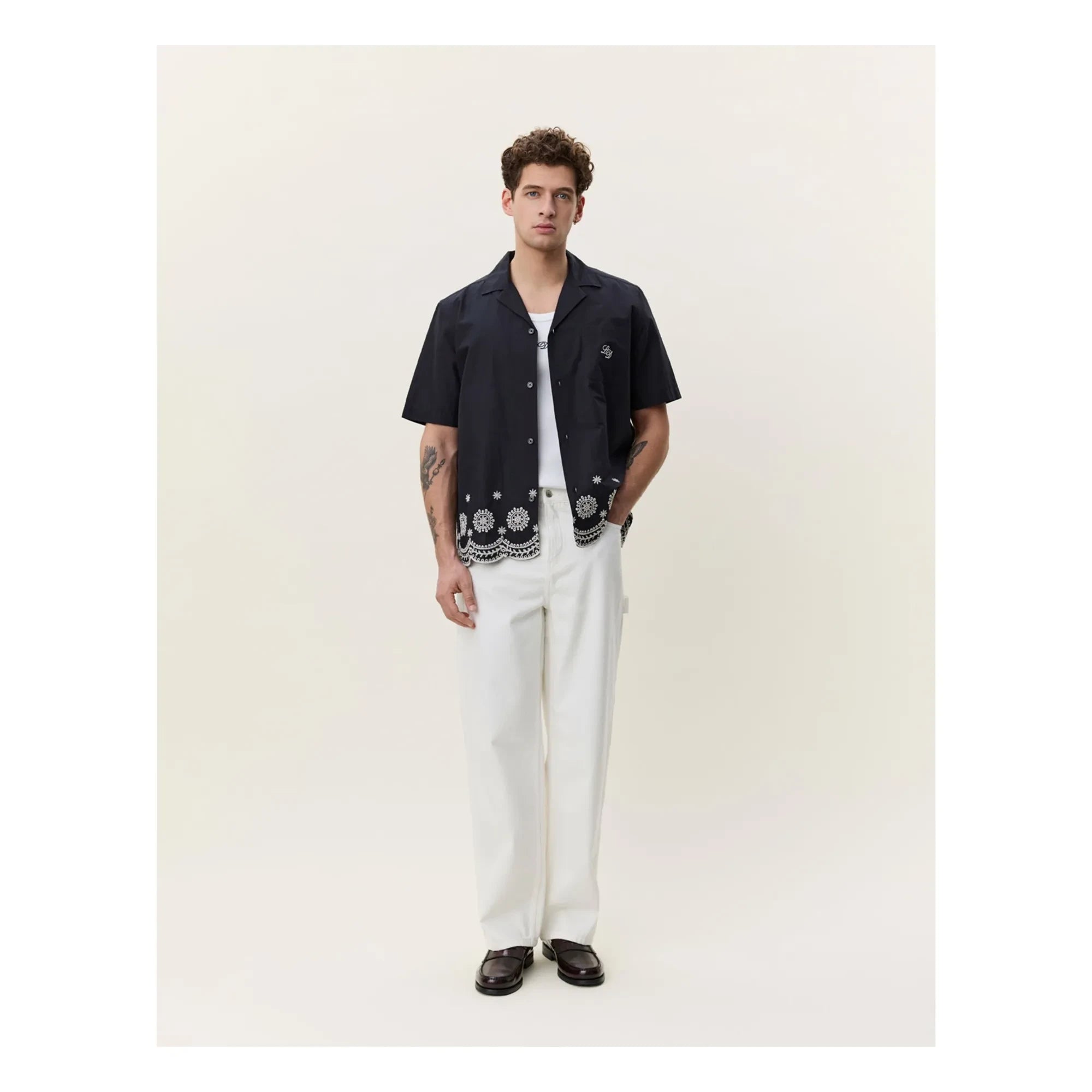 Les Deux - Chemise Border | Siyah