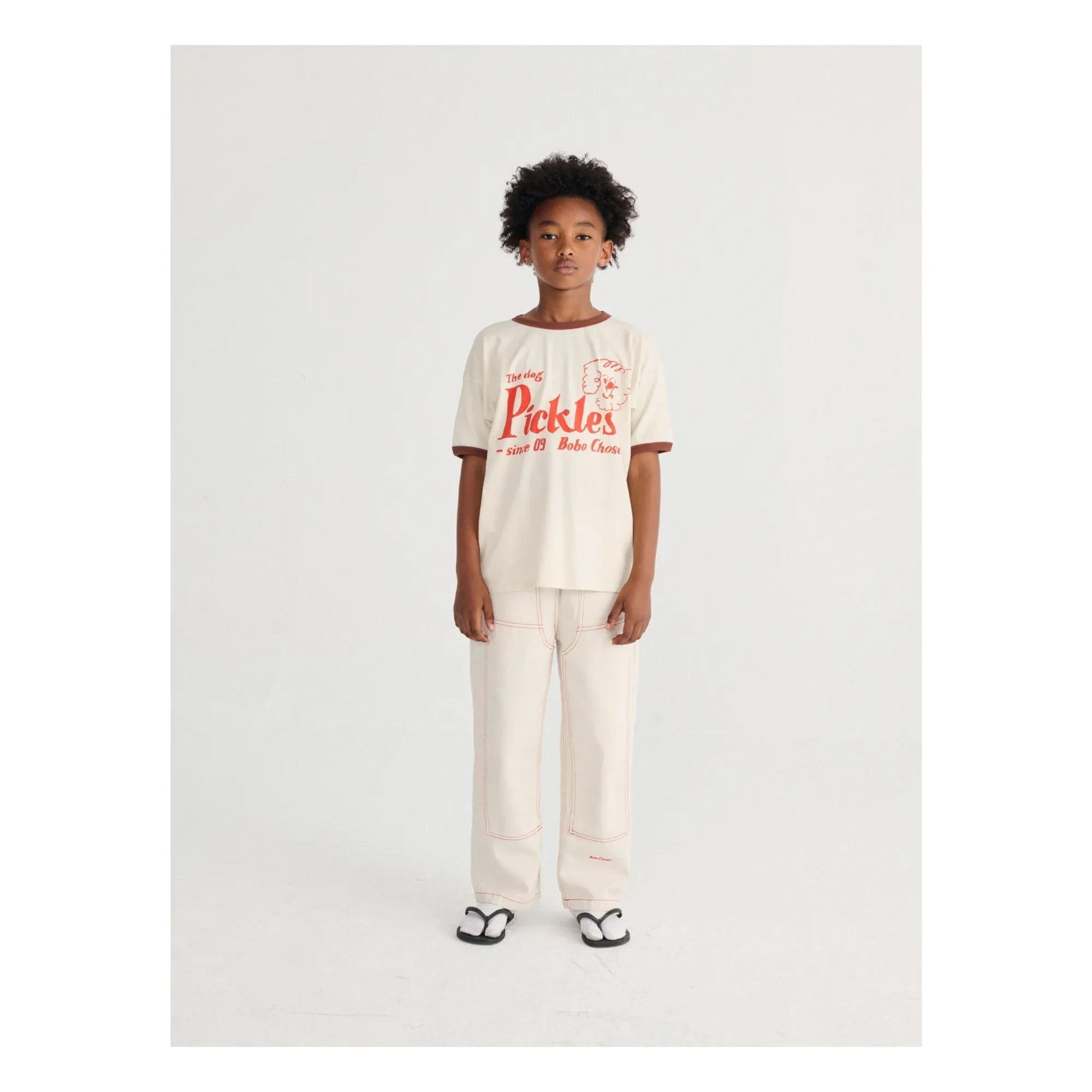 Bobo Choses - Organik Pamuklu Twill Panelli Pantolon | Beyaz
