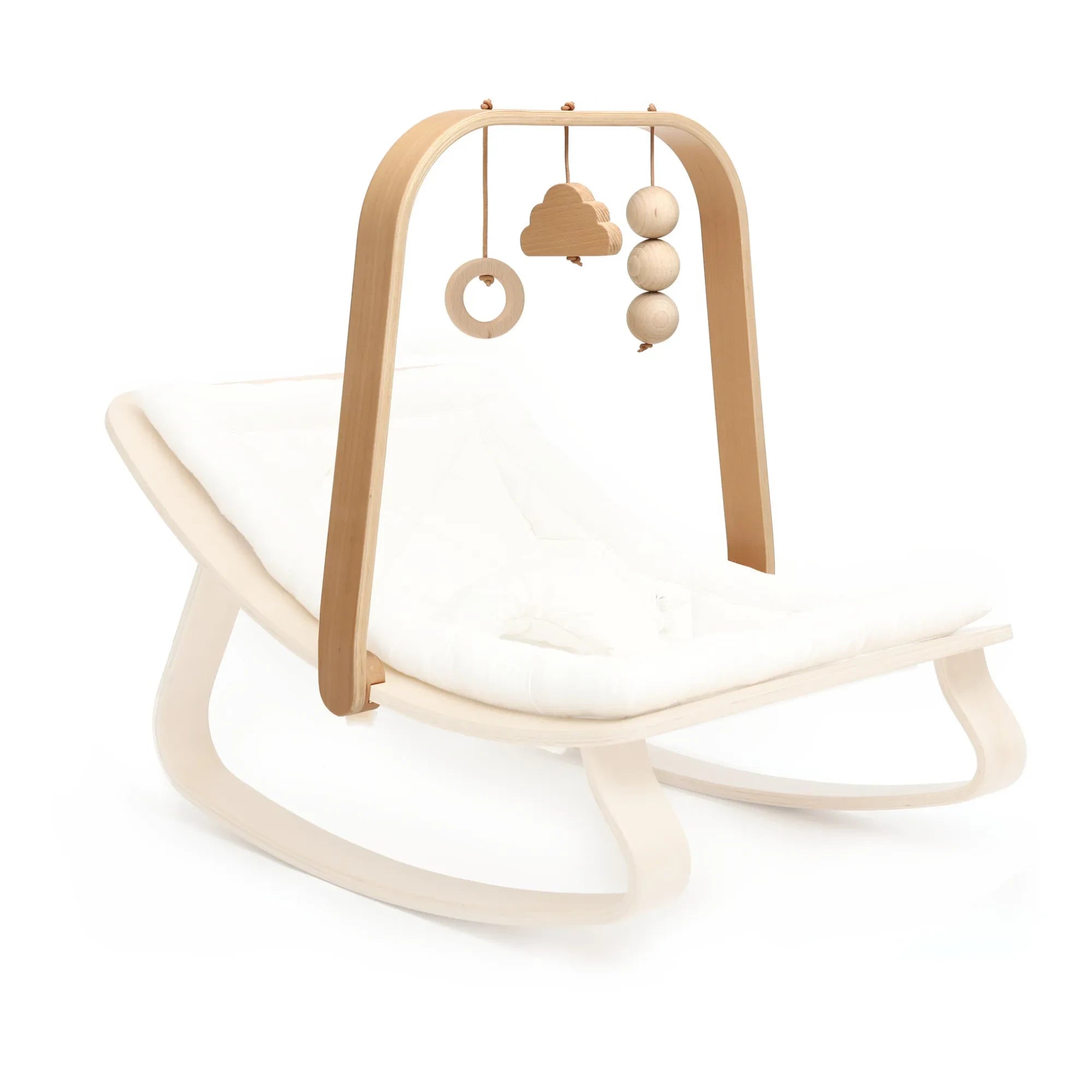 Charlie Crane - Levo Baby Rocking Chair with Toy Activity Bar | Maple