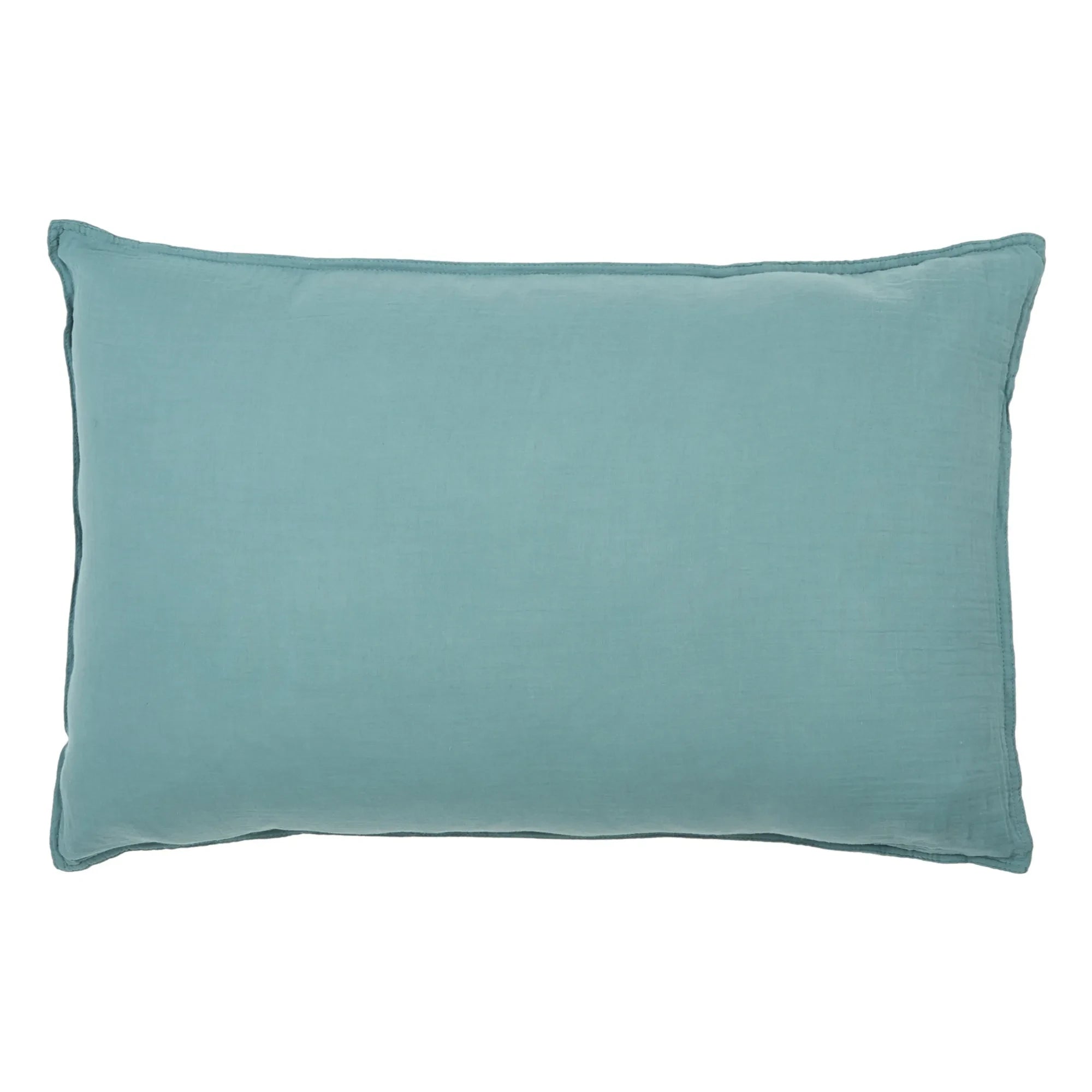 Haomy – Kissenbezug aus Baumwoll-Voile | Bleu Stone
