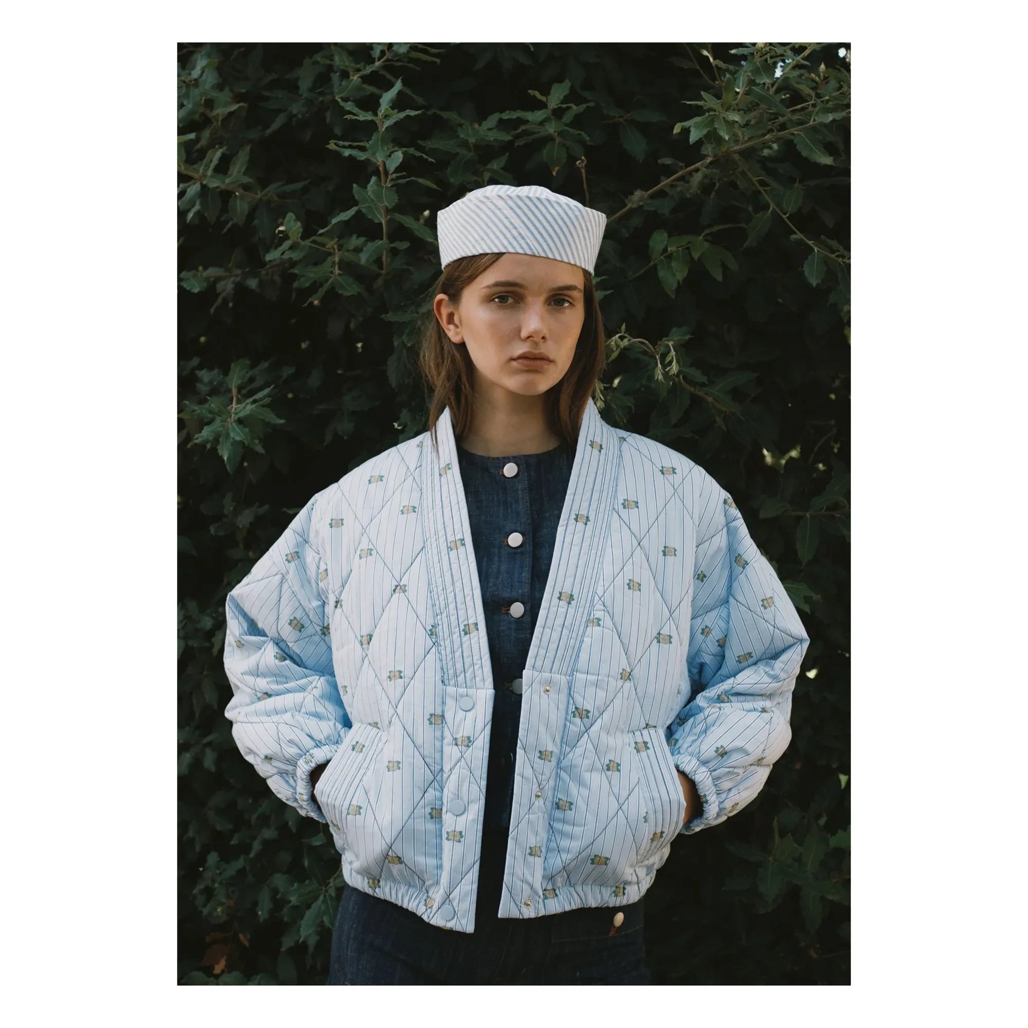 The Tiny Big Sister - Cotton Striped Jacket | Blue