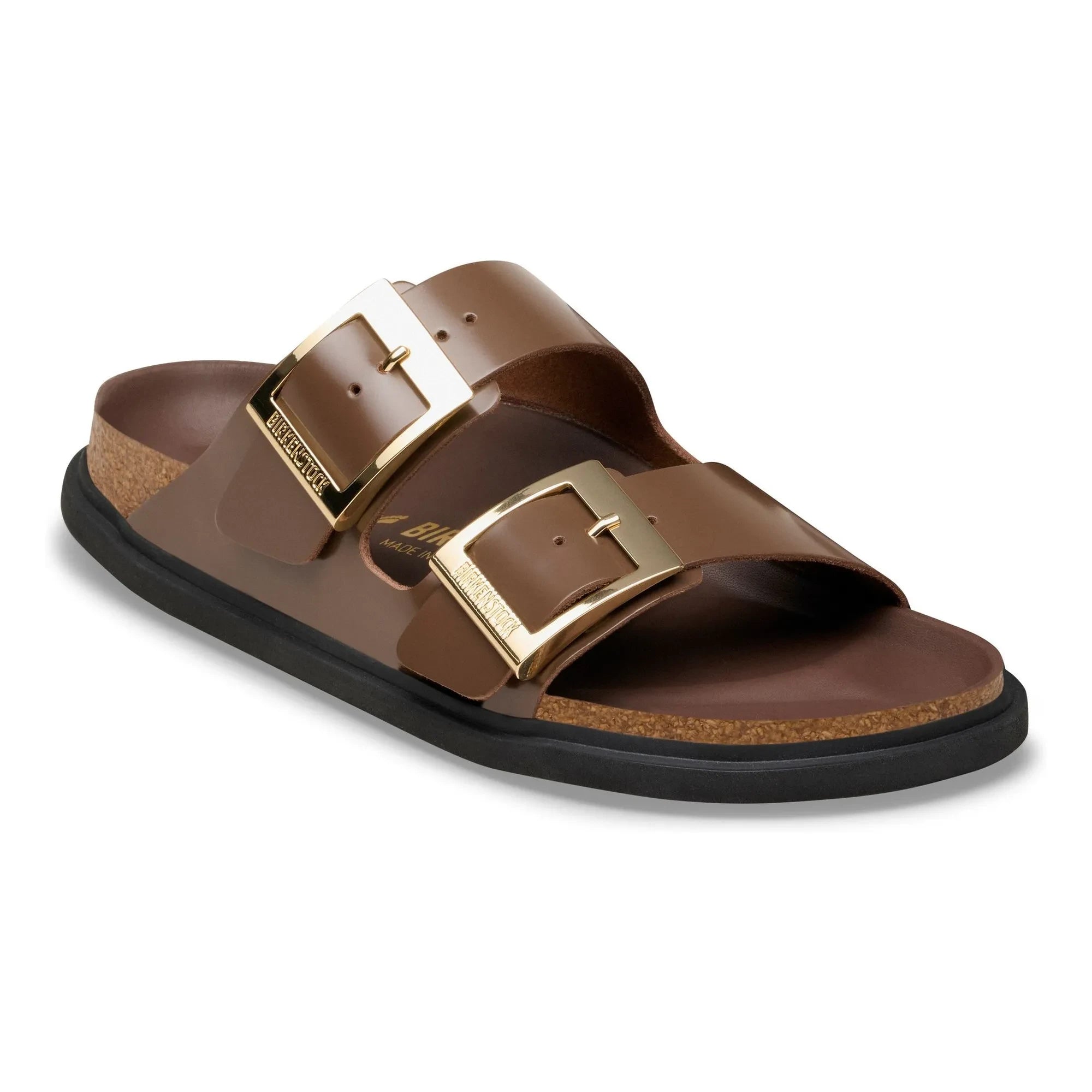 BIRKENSTOCK - Arizona Sandale aus Lackleder mit Dornschließe | Braun