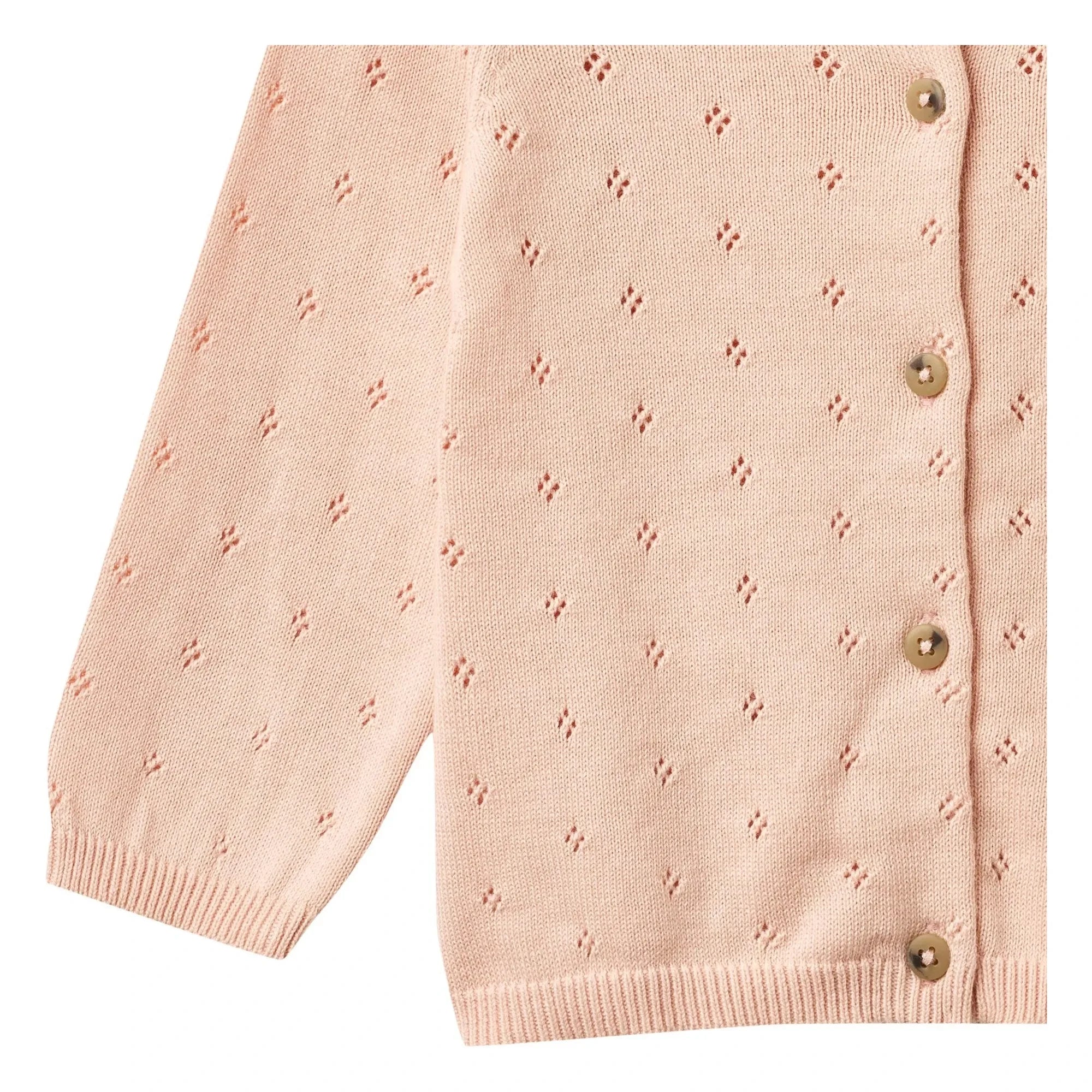 Wheat - Maia Organic Cotton Baby Knitwear Cardigan | Light Powder