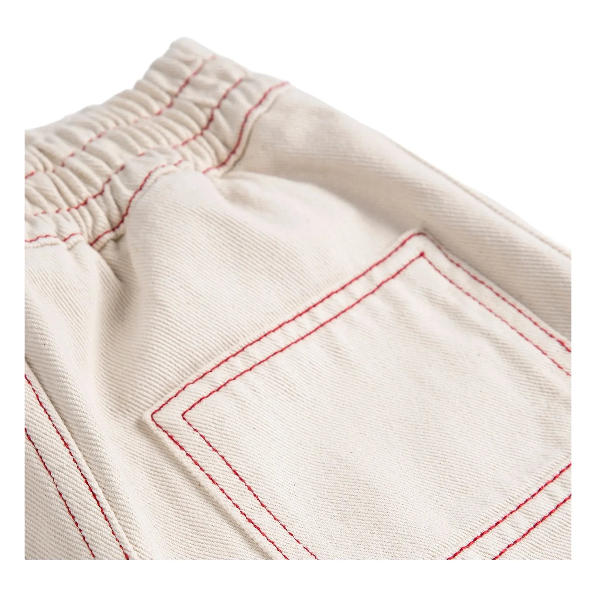 Bobo Choses - Organik Pamuklu Twill Panelli Pantolon | Beyaz