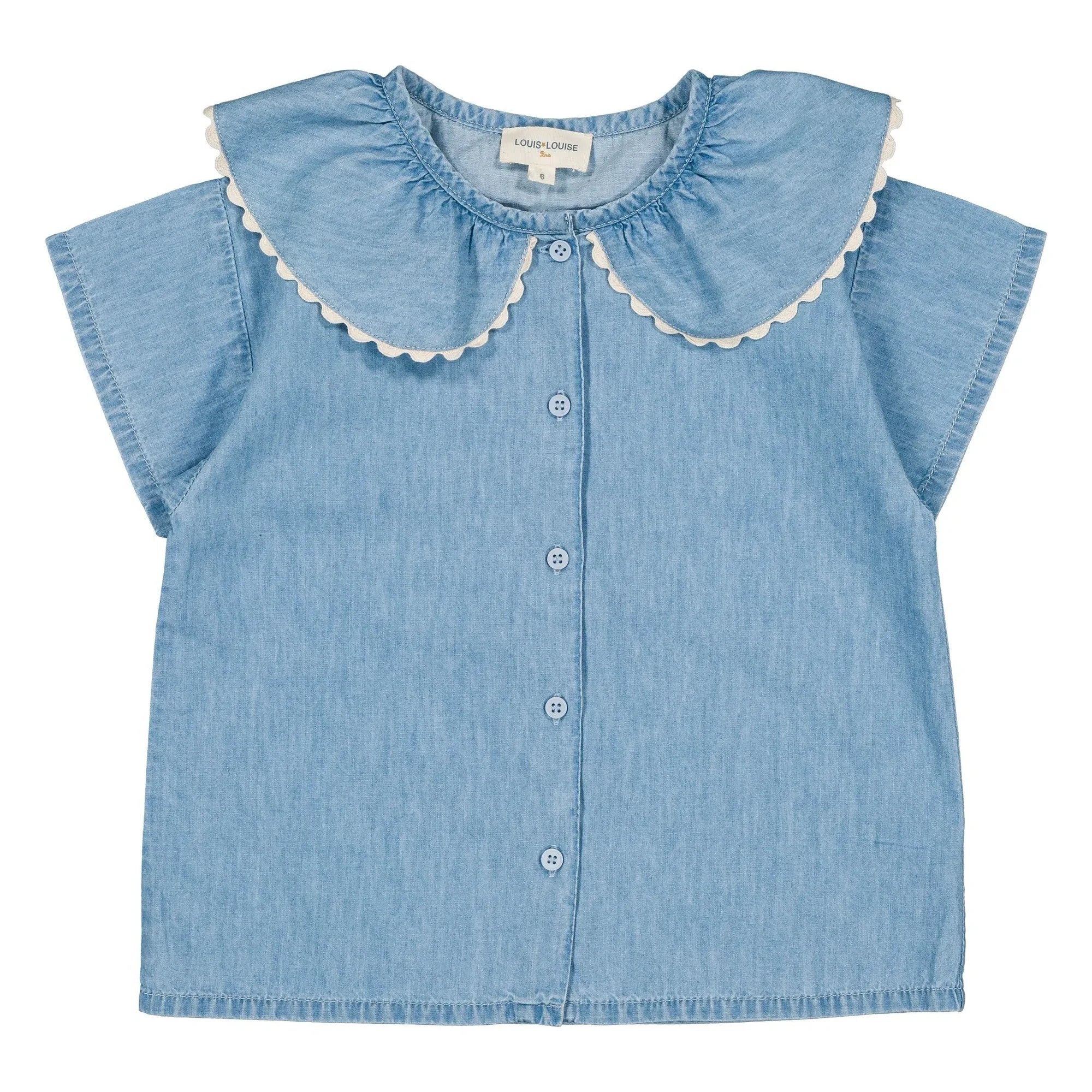 Louis Louise - Blouse Feston May Chambray | Açık Mavi