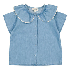 Louis Louise - Blouse Feston May Chambray | Açık Mavi