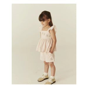 Copenhagen Colors - Organic Cotton Striped Summer Top and Shorts Set | Lychee Pink