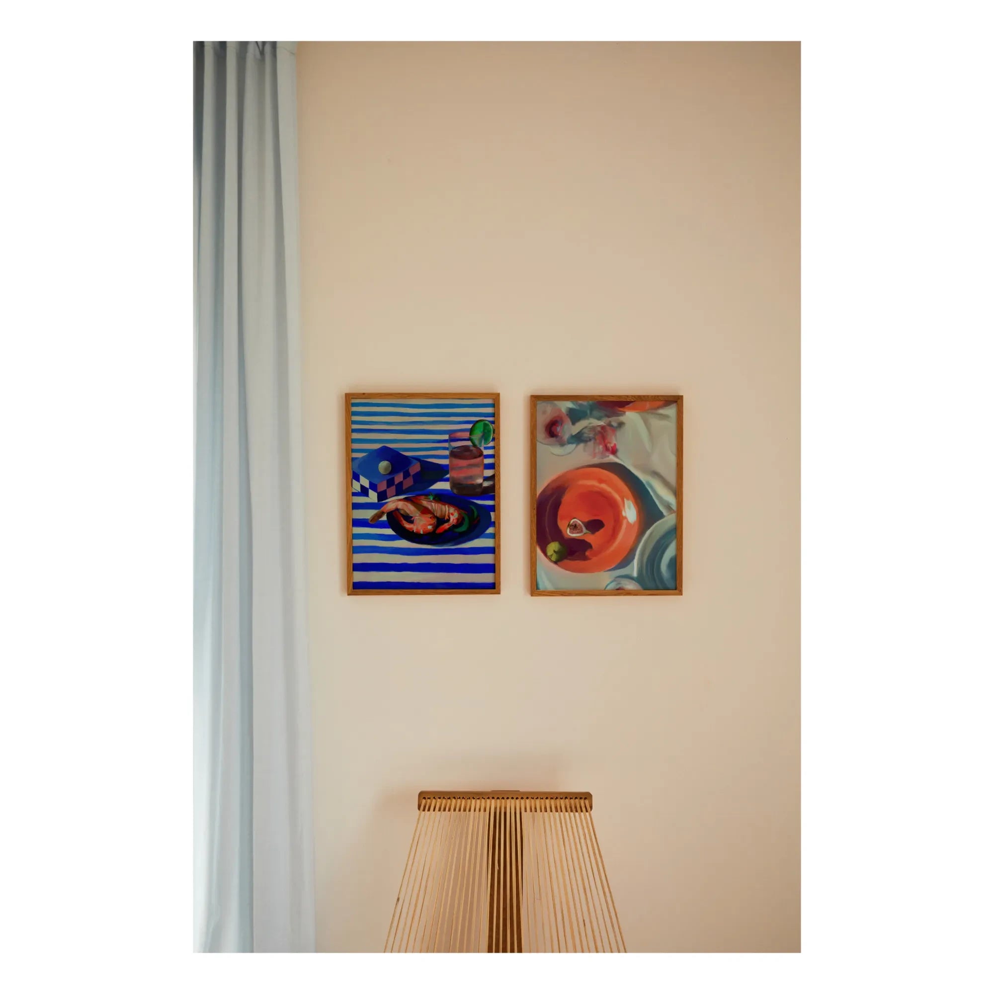 Paper Collective - Misfitting Things Shrimp and Stripes Poster | Blue