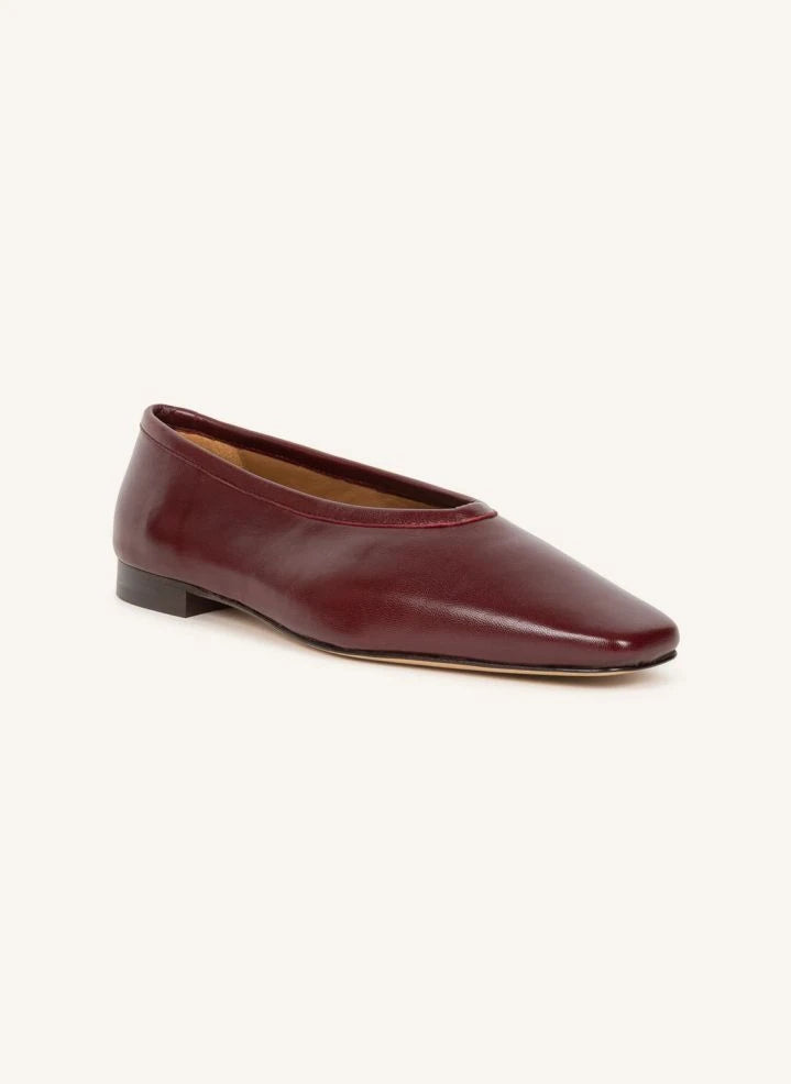 Bobbies - Edie Leather Flats | Garnet