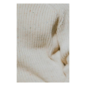 Yuki - Organic Cotton Ribbed Sweater | Heather White
