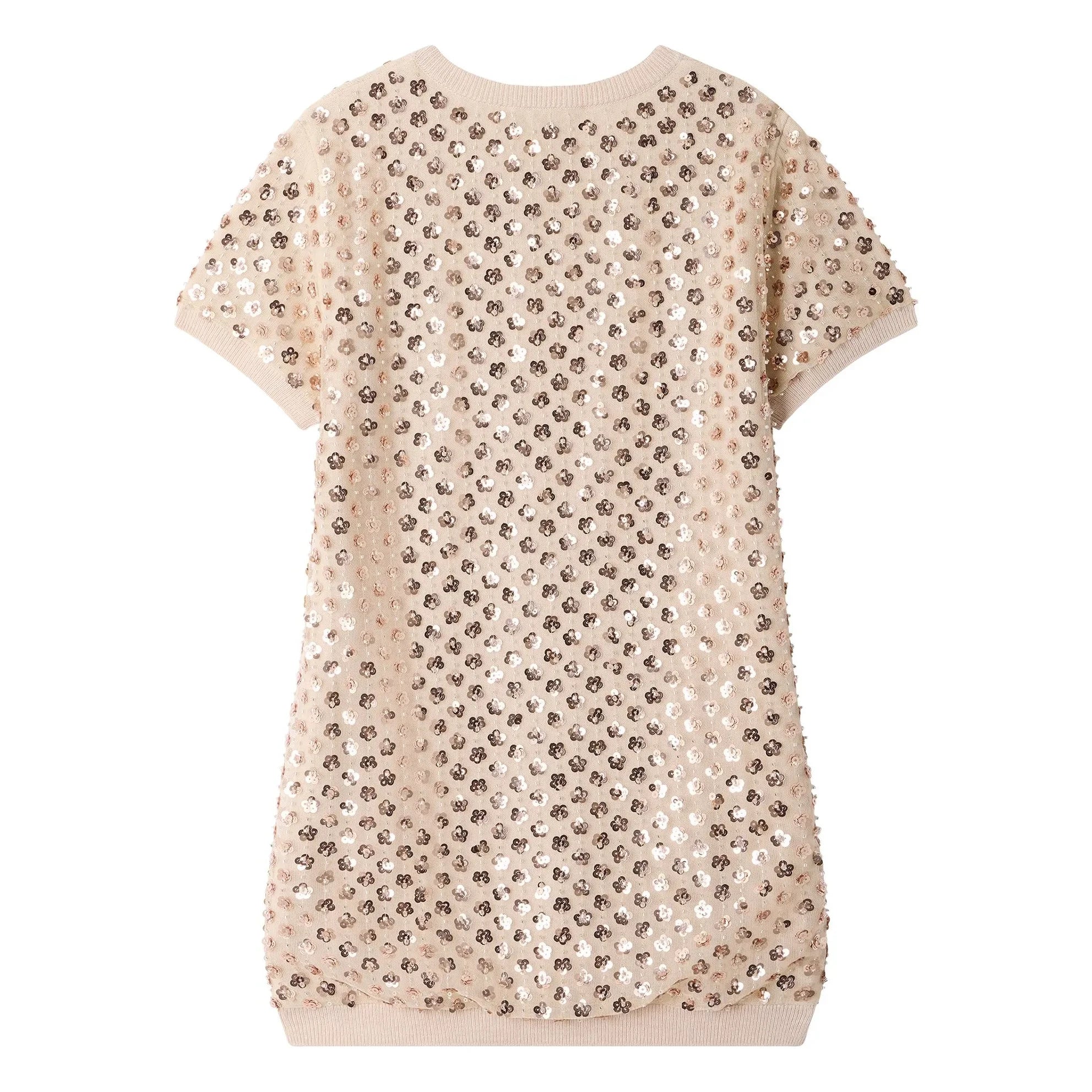 Bonpoint - Marlise Wool Metallic Dress | Pale Pink