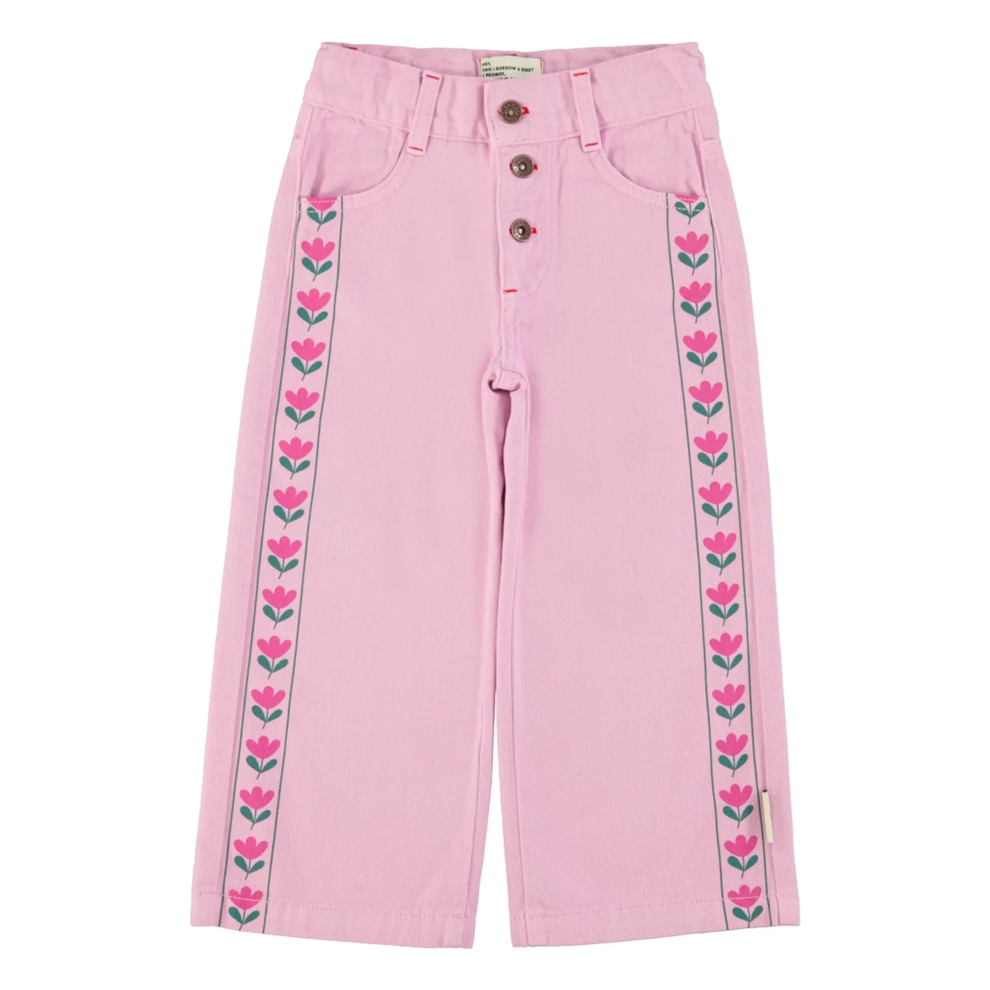 Piupiuchick - Flare Fleuri Twill Pantolon | Pembe