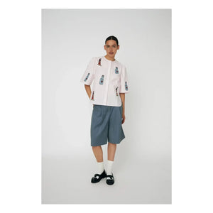 Stella Nova - Bluse mit Schleife Bio-Baumwolle | Hellrosa