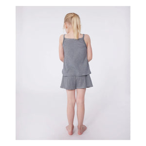 Petit Bateau - Organic Cotton Brioche Sleeveless Pajama Shorts | Navy