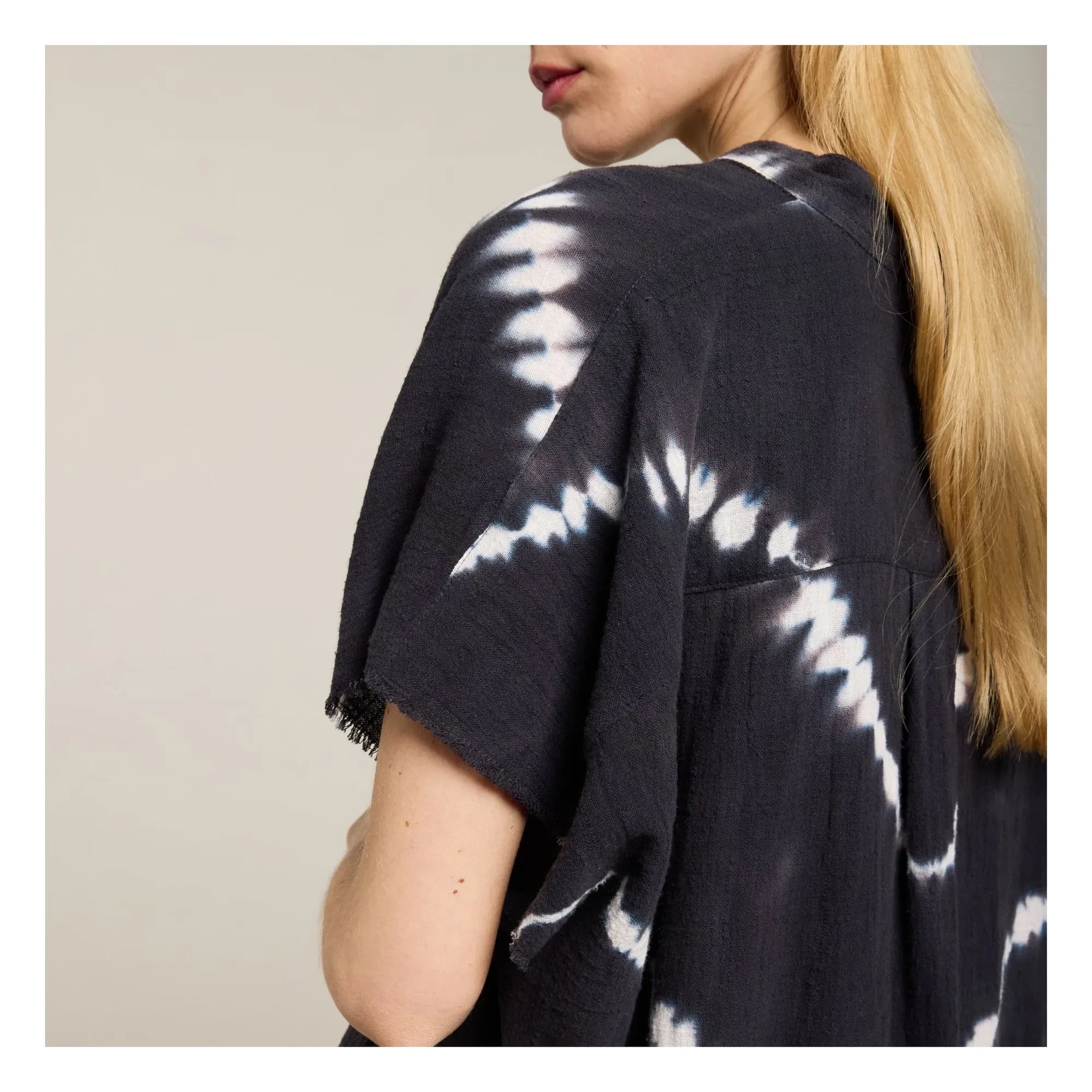 Maison Saint Julien - Corinthe Tie & Dye Gömlek | Klasik Lacivert