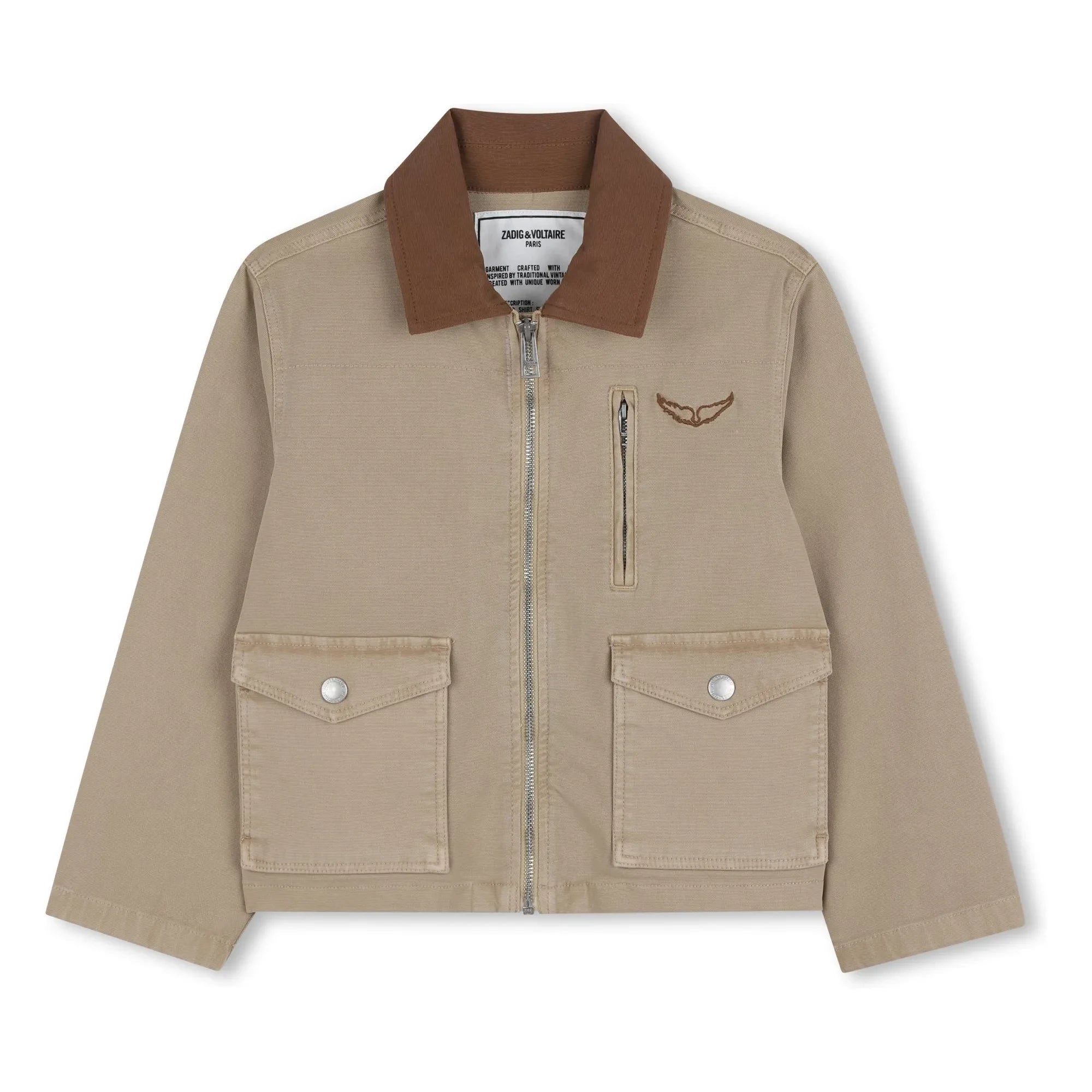 Zadig & Voltaire – Arbeitsjacke mit Kontrastkragen | Beige