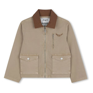 Zadig & Voltaire – Arbeitsjacke mit Kontrastkragen | Beige