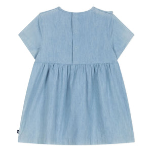 Petit Bateau - Nakışlı Chambray Elbise | Açık Mavi